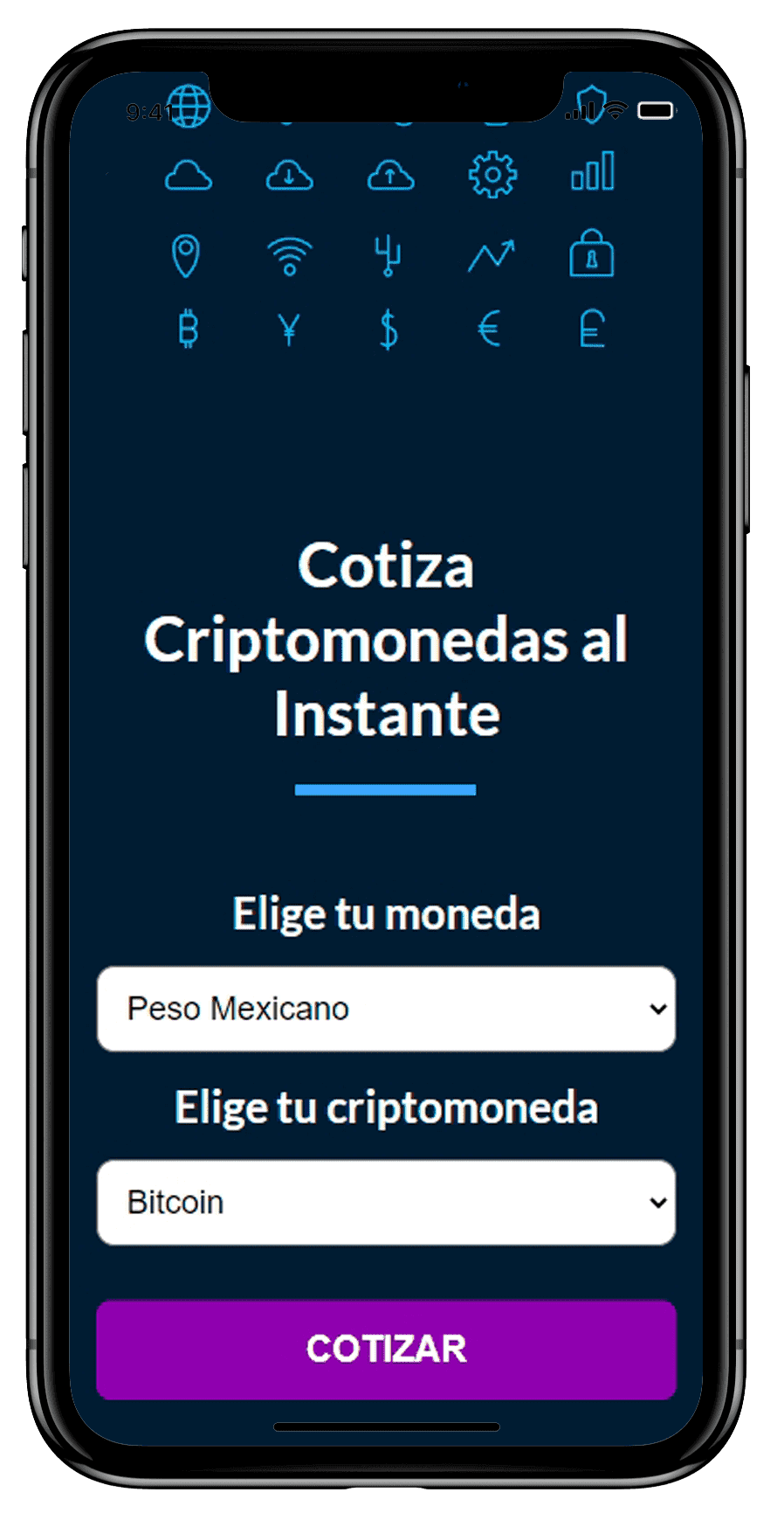 Proyecto Crypto Check en un teléfono