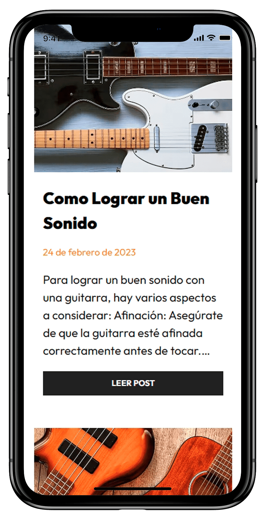 Proyecto GuitarLA en un Teléfono