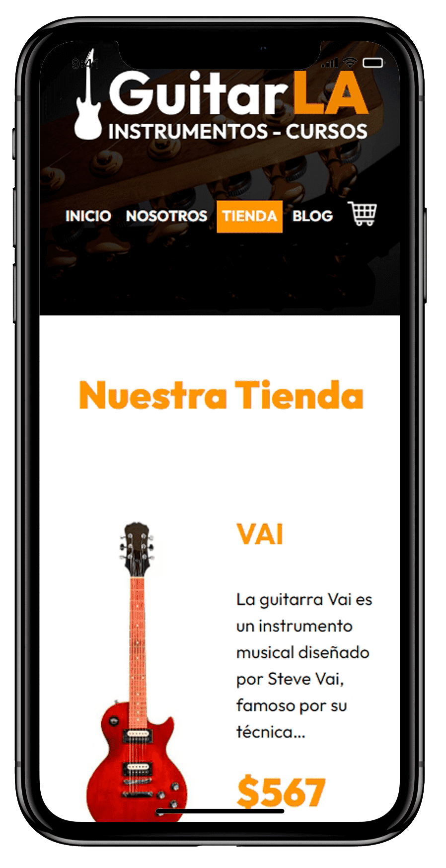 Proyecto GuitarLA-blog en un Teléfono